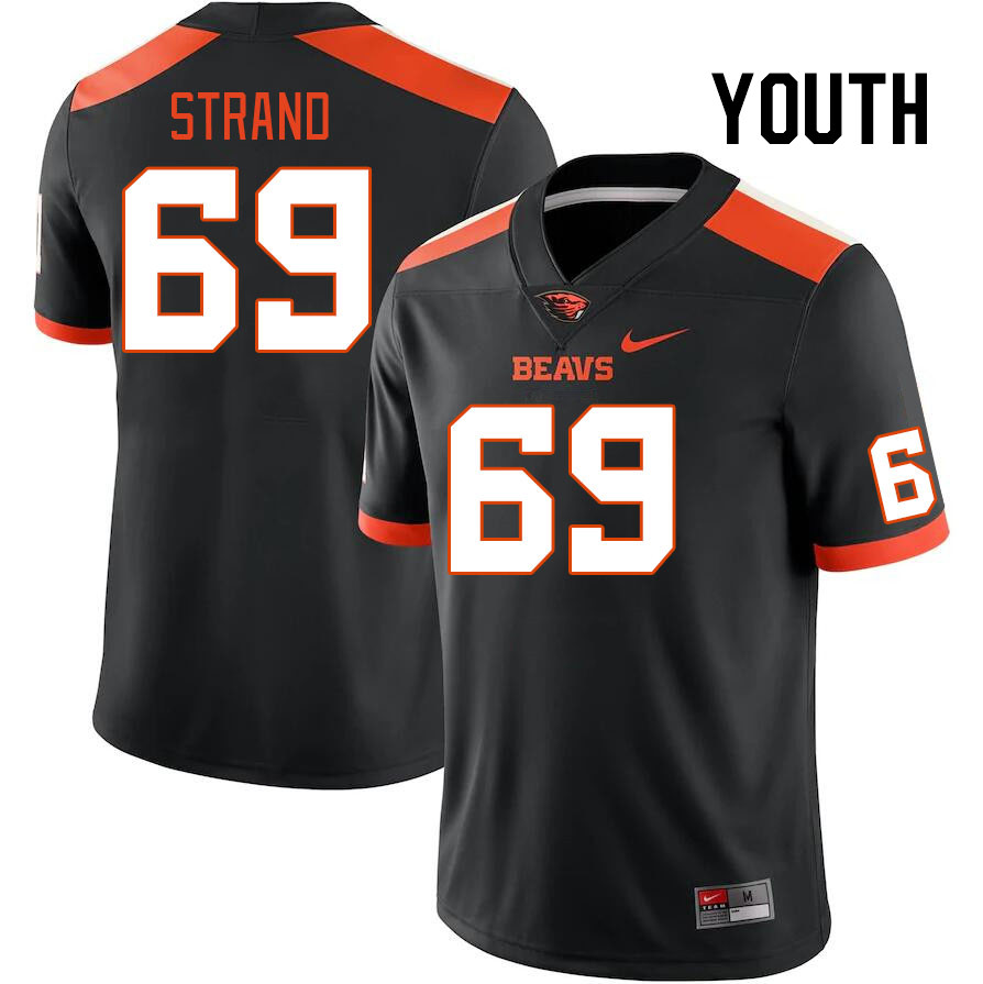 Youth #69 Jacob Strand Oregon State Beavers College Football Jerseys Stitched Sale-Black